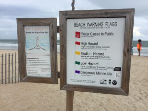 beach warning sign